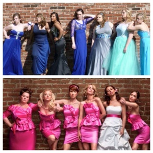 My friends and I attempt to recreate the poster from the film Bridesmaids. 